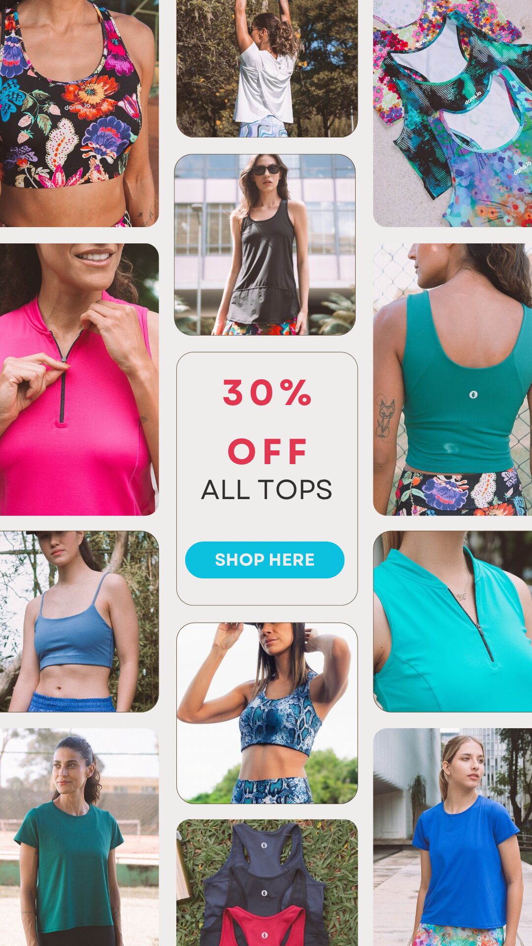 30% off all tops 